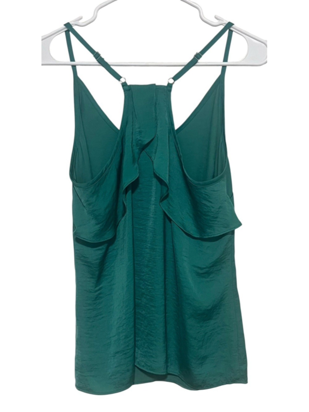 Cabi Park Cami Green Sleeveless Top Women’s Small Ruffle Back Tank Blouse - Picture 3 of 4